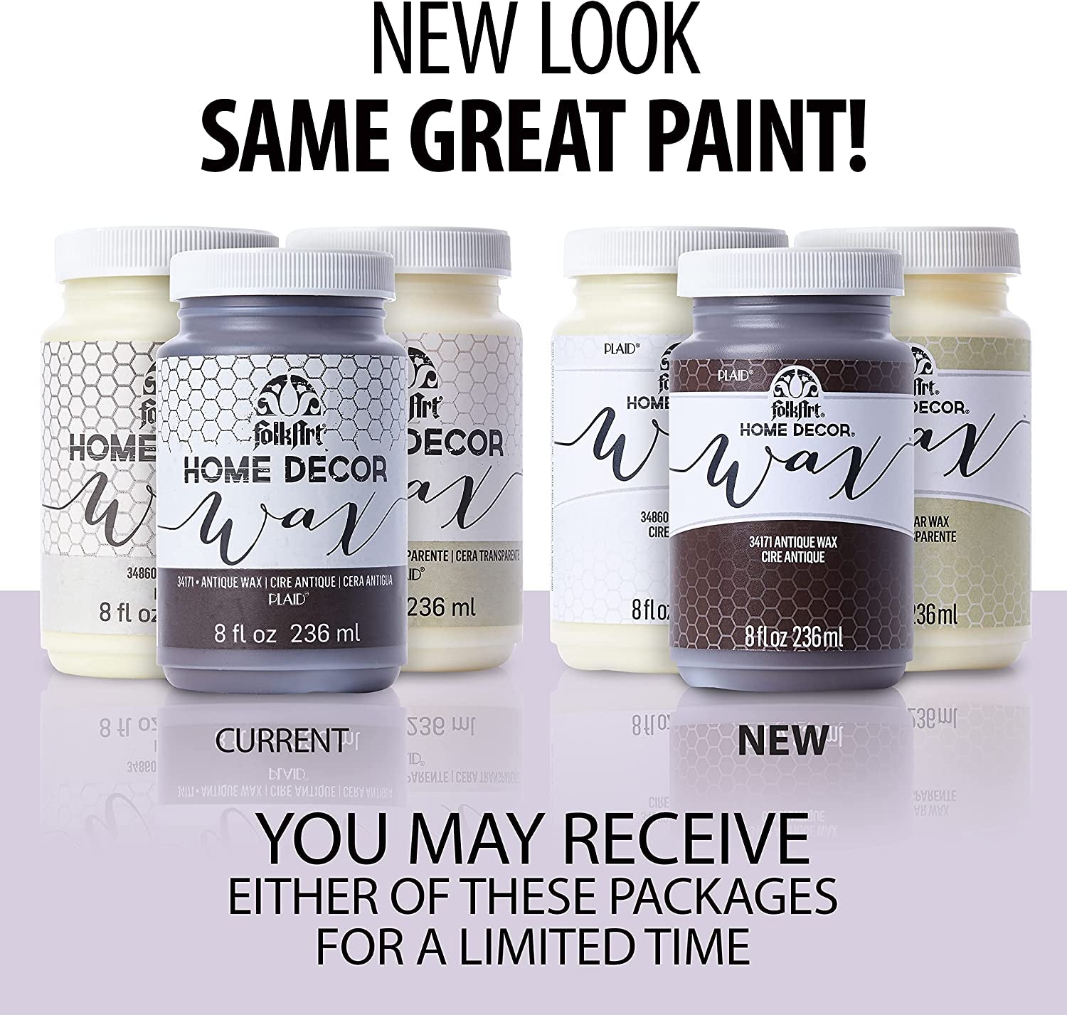 Home Decor Chalk Furniture & Craft Paint in Assorted Colors, 8 Ounce, Clear Wax