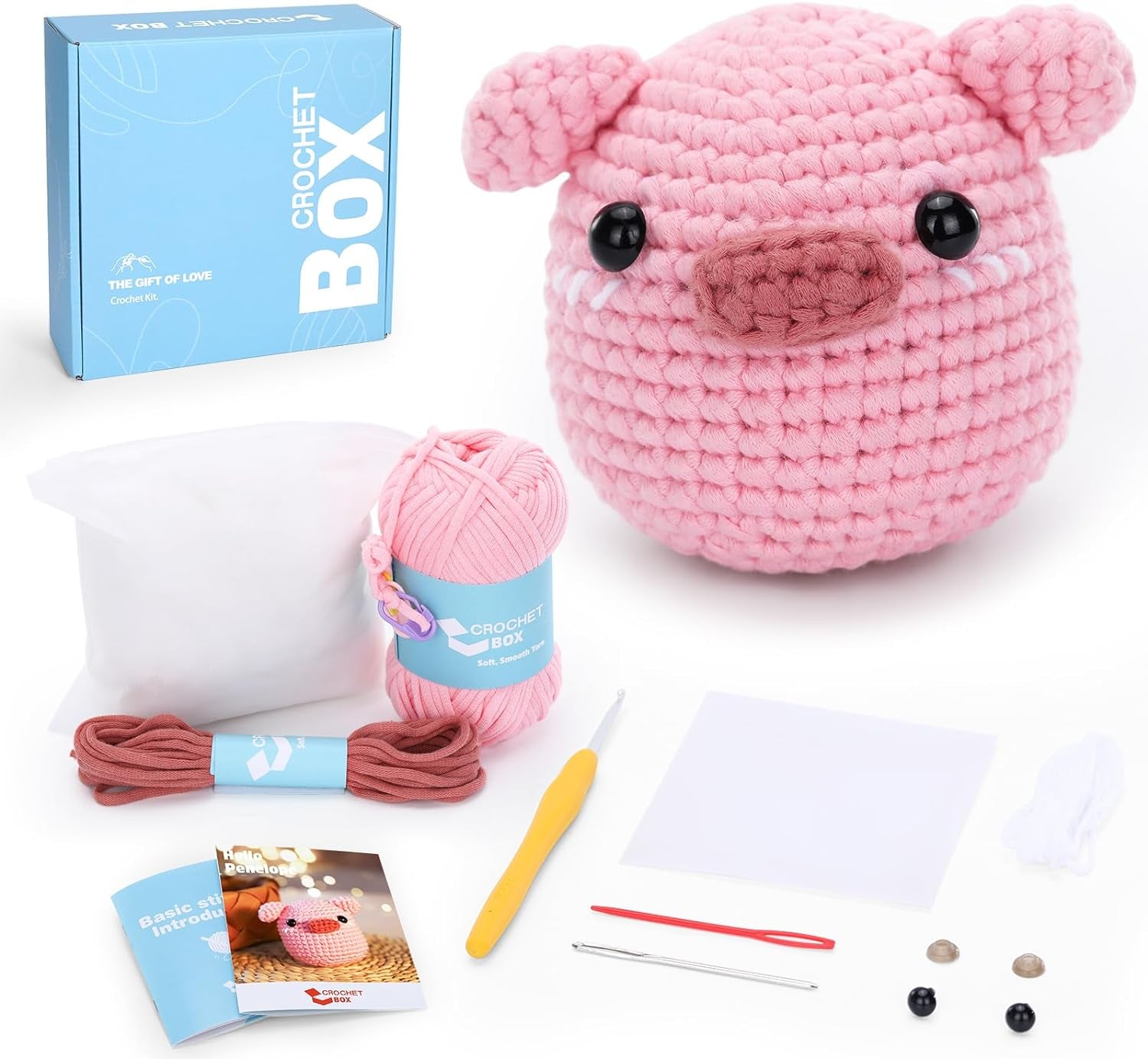 Crochet Kit for Beginners - Bee Crochet Kit, Learn to Crochet, All You Need In, Videos, Instructions, Soft Yarn, Birthday Gift for Adults