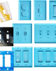Light Switch Cover Resin Molds,Switch Socket Panel Plaster Mold for Epoxy Resin Epoxy Molds,Switch Plate Silicone Mold Outlet Cover Molds for DIY Crafts Making Home Decor（7Pcs）