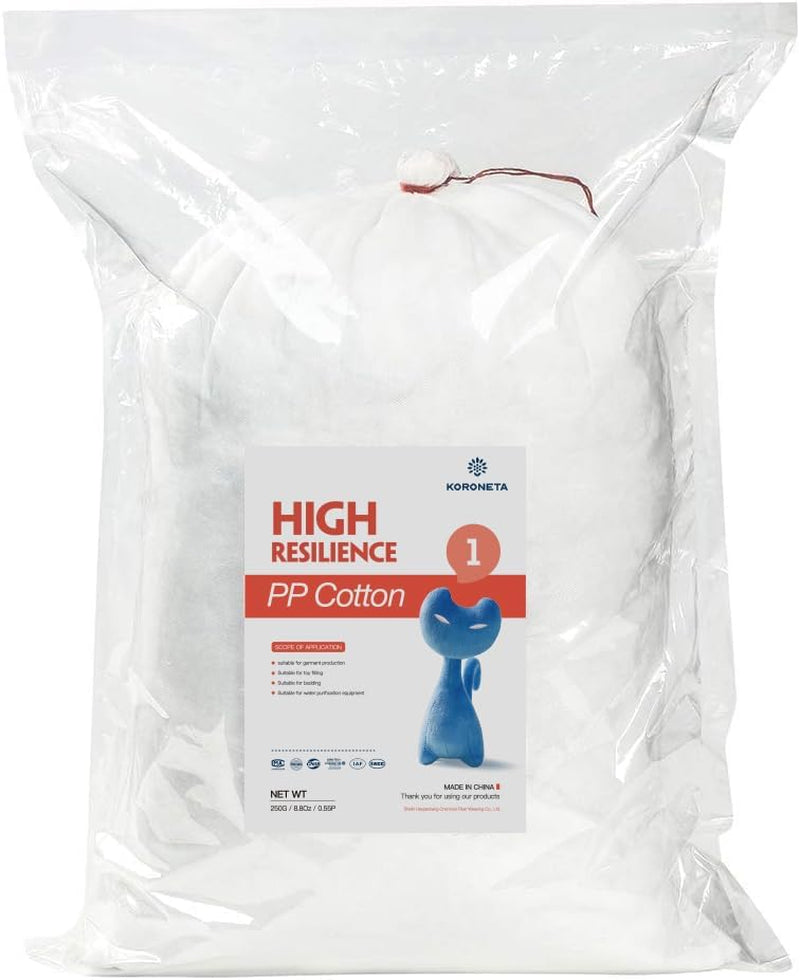 250G/8.8Oz Premium Polyester Fiber,White,Doll or Pillow Stuffing