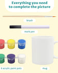Paint Your Own Mug Kit for Adult Kids Craft Art Activity Plain Blank White Coffee Mugs with Gift Box Paint Your Own Mug Set Valentine Mother'S Day Father'S Day Gifts