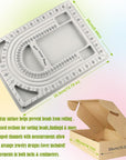 Bead Design Board with Beading Mat Kit, Grey Flocked, All-In-One Jewelry String Beading Needles Jewelry Organizer Tray for Creating Bracelets, Necklaces and Other Jewelry Making Craft
