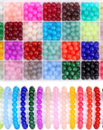 700 Pieces Glass Beads for Jewelry Making, 28 Colors 8Mm Crystal Bracelet and DIY Craft Beads Kit