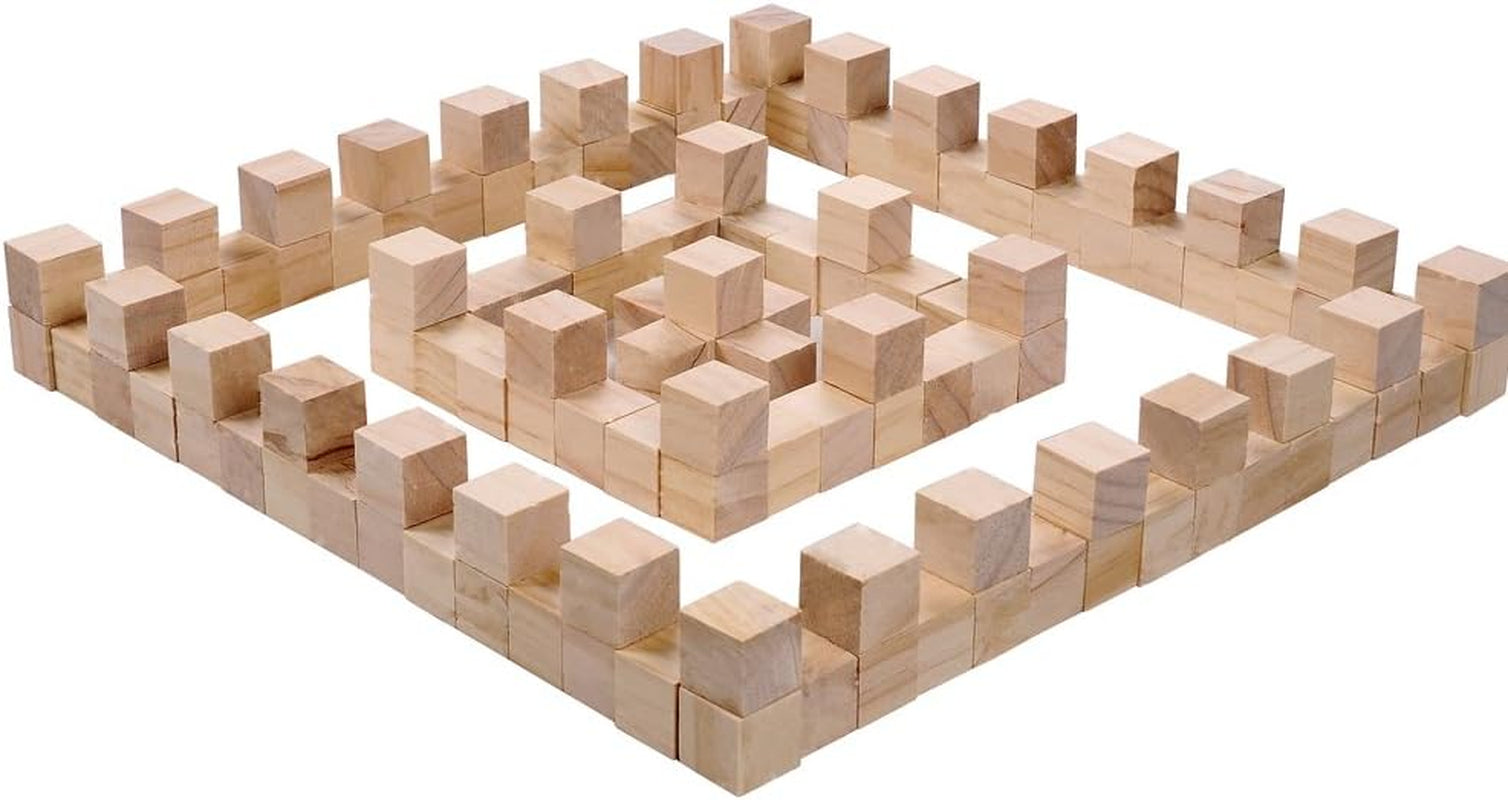 120Pcs 1 Inch Natural Solid Cube Wooden Unfinished Craft Wood Blocks Wood Cubes for DIY Craft Gifts (120Pcs)