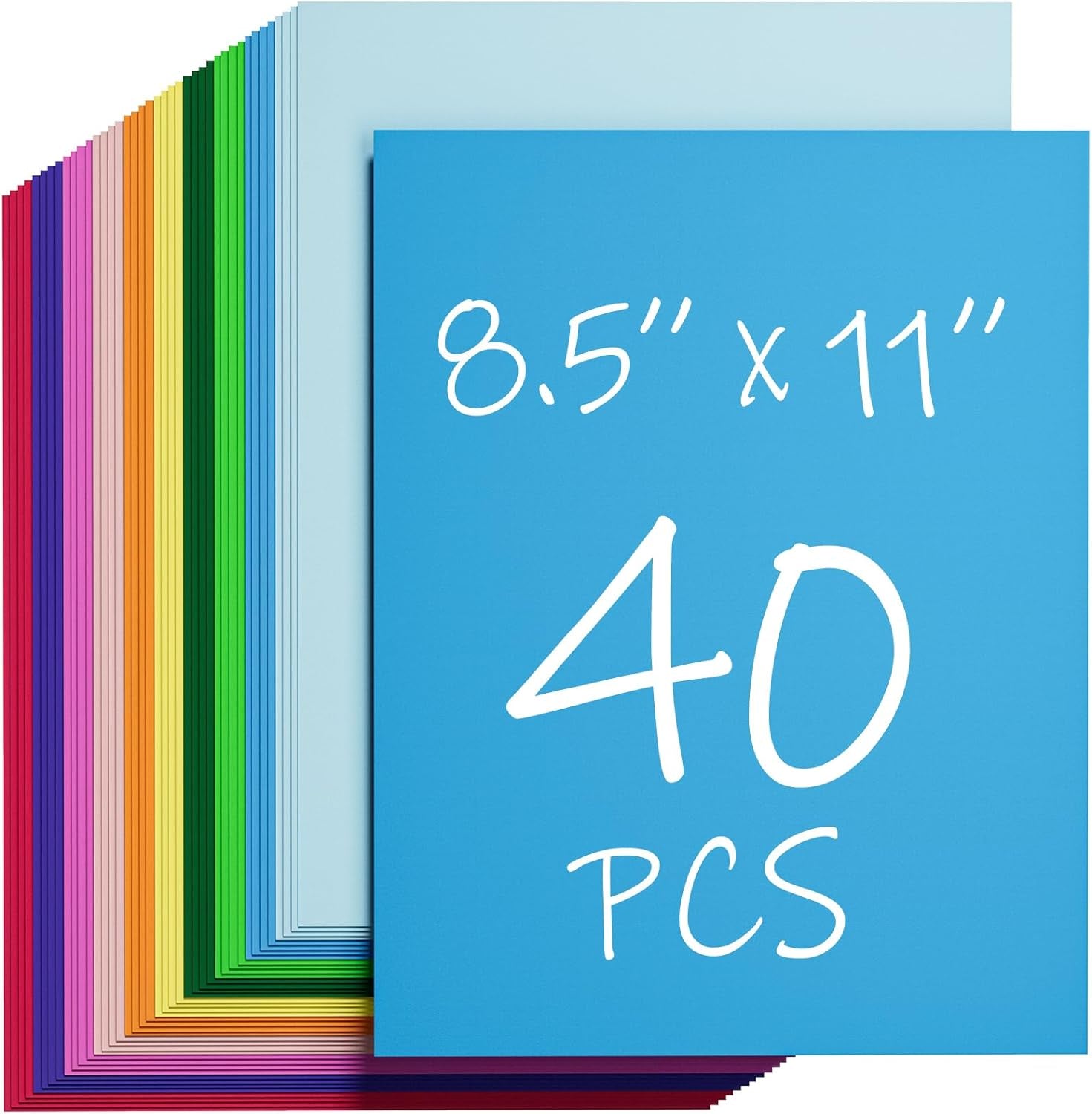 40 Sheets Colored Cardstock, 10 Assorted Colors 8.5 X 11 Cardstock Paper, Cardstock 180Gsm/65 Lb Card Stock Colored Paper, Card Stock Paper for Card Making, Crafting, Scrapbooking, Decors