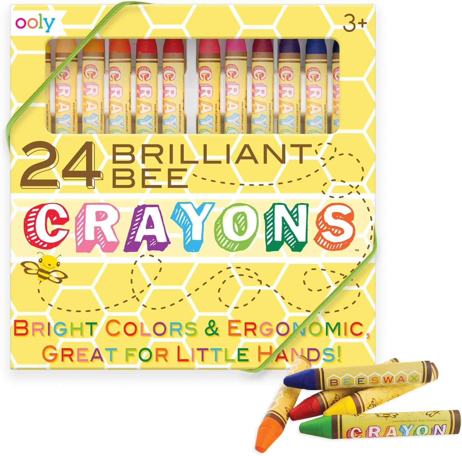 , Brilliant Bee Crayons, Bright and Vivid Triangular Crayon - Set of 24