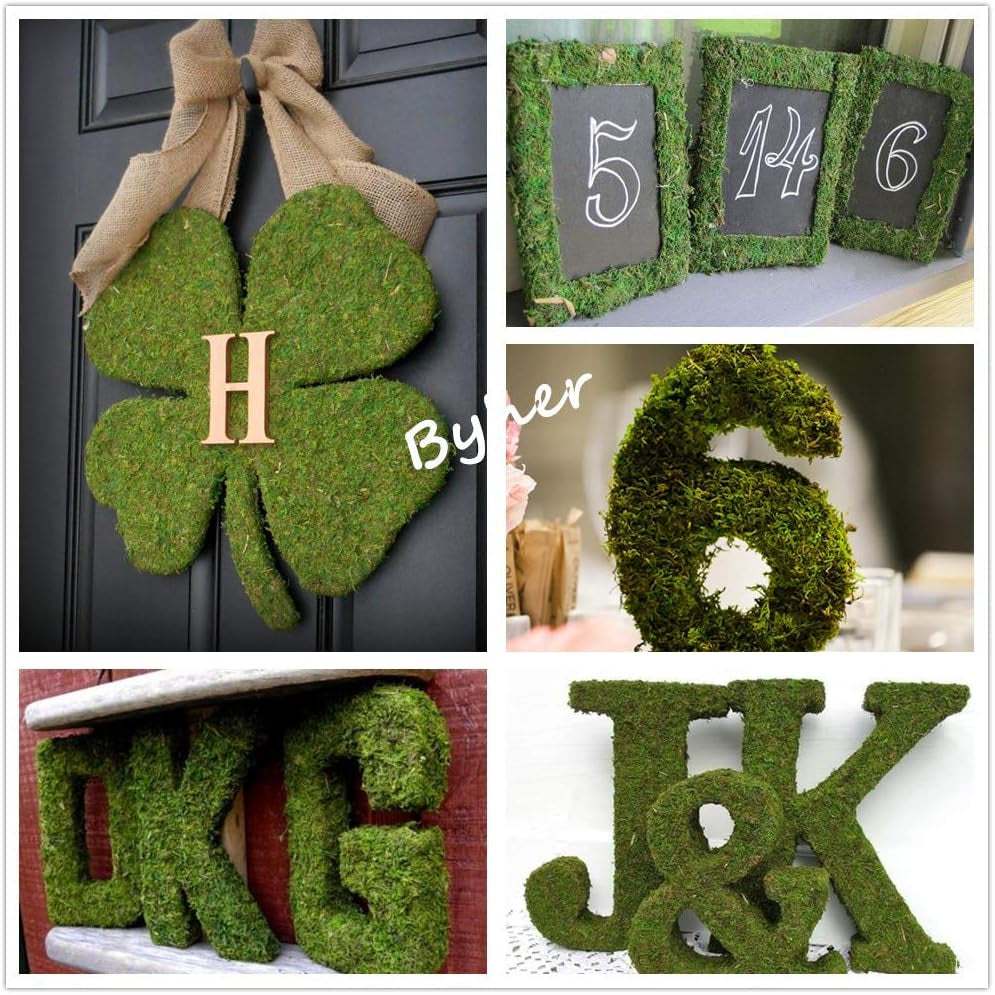 Dried Moss Mat for Wedding Birthday Party Fairy Garden Decorations, Dark Green (Green - 14" X 9")