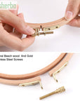 3 Pieces Beech Wood Embroidery Hoops Set by 4 Inch to 6 Inch Circle Hoop Ring Cross Stitch Cotton for DIY Embroidery Floss Starter of Sewing Art Kits Crafts