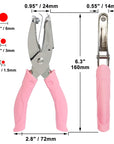 3 Pieces Metal Handheld Paper Punch Single-Hole Tag Punch Set with Plastic Handle for Circle Holes for DIY Craft Tag