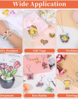Shrinky Art Keychain Kit, Including 20 Sheets Shrink Plastic Paper, Keychain Clip, Split Key Rings, Key Rings with Chain, Jump Rings, Hole Punch for Craft Creative