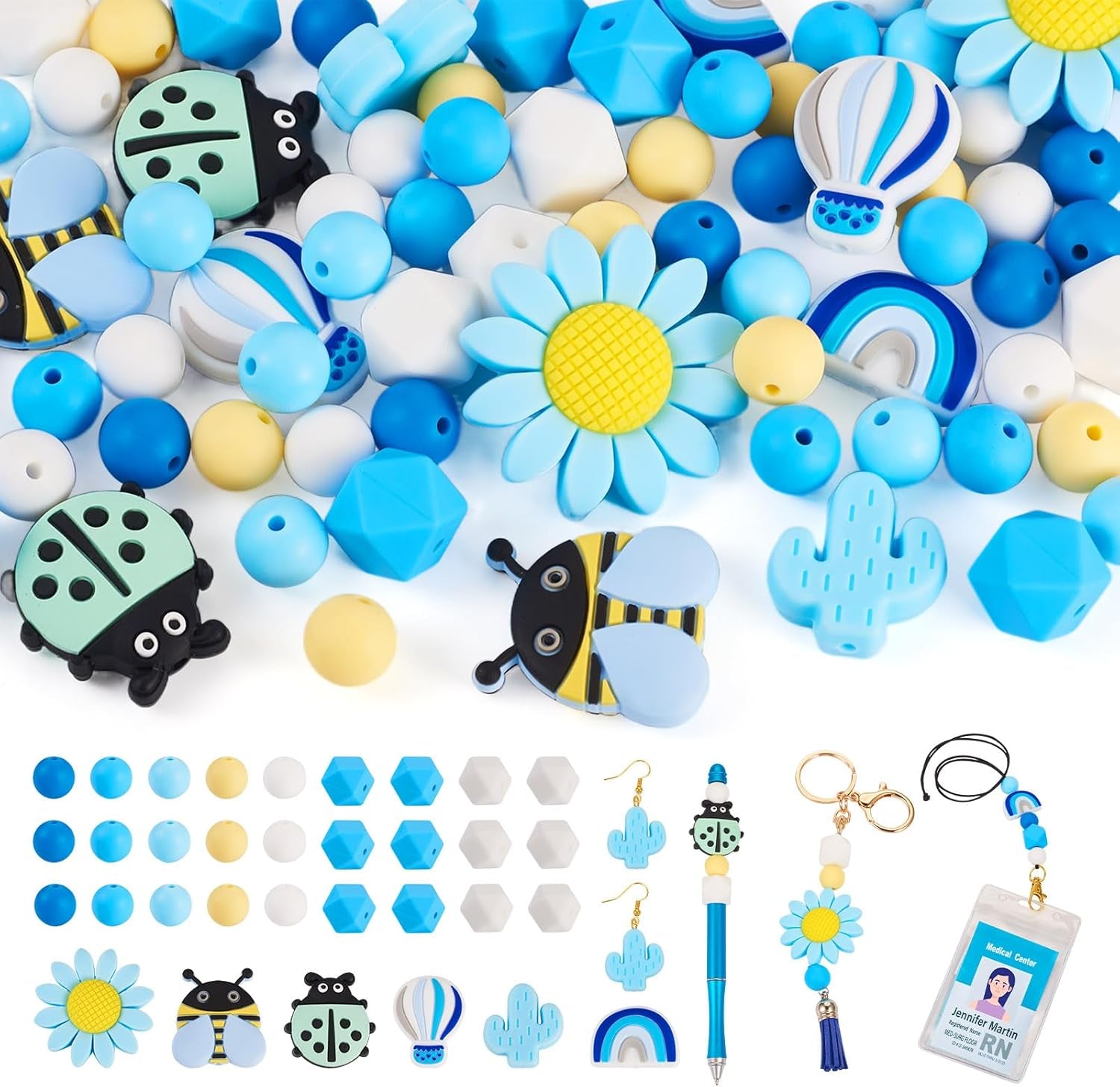 65Pcs Daisy Flower Silicone Focal Beads Yellow Silicone Rubber Beads Summer Focal Bracelet Beads Glass Rhinestone Beads for Necklace Spring’S Festival Jewelry Making