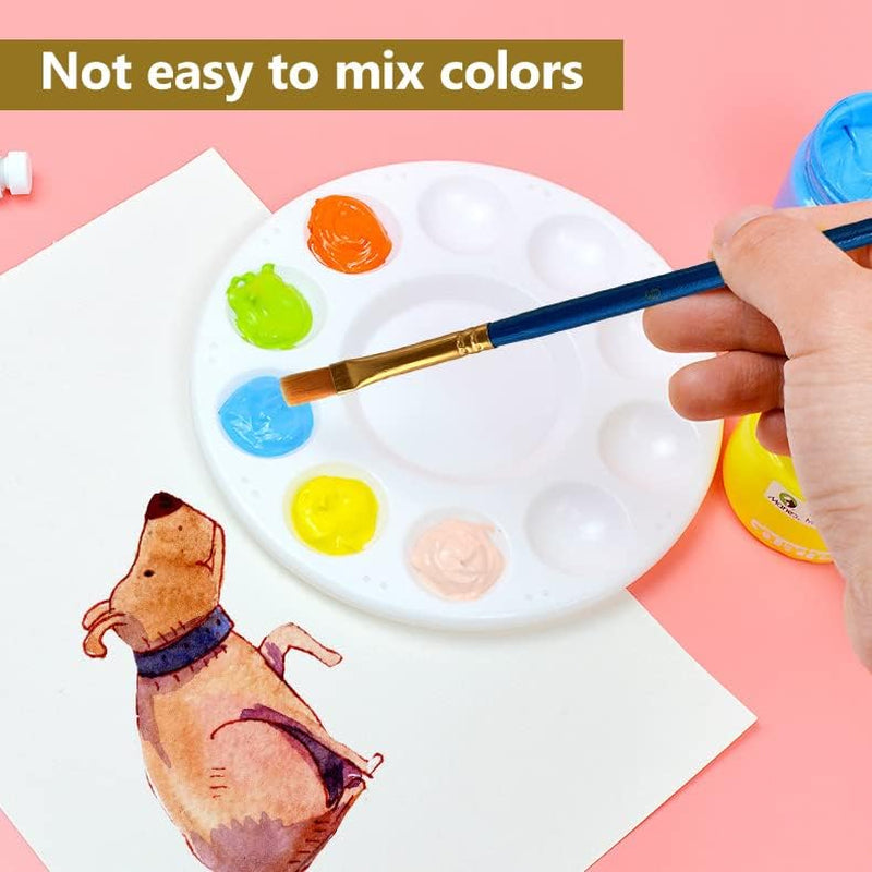 15 Pack Paint Tray Palettes for Kids, Plastic White Palettes for Students, Paint Holder, Paint Supplies