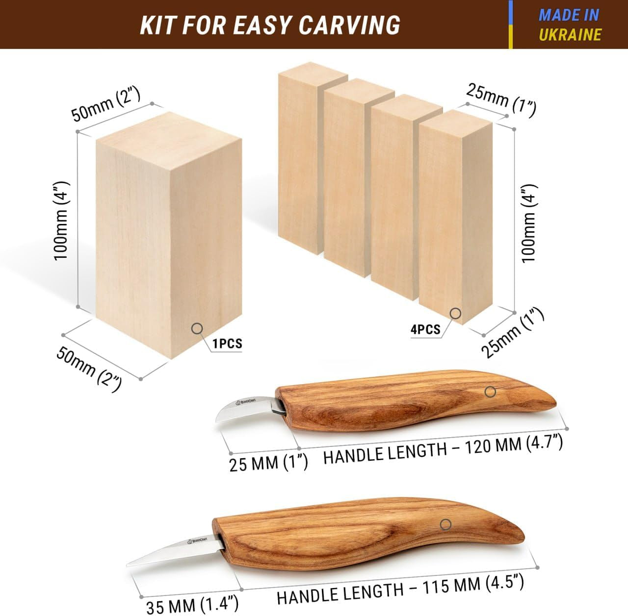 Wood Carving Kit S16 Wood Whittling Kit for Beginners Kids Wood Carving Set - Whittling Knife, Chip Wood Carving Knife, Basswood Carving Blocks Wood for Carving Knives Whittling Tools