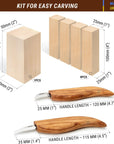 Wood Carving Kit S16 Wood Whittling Kit for Beginners Kids Wood Carving Set - Whittling Knife, Chip Wood Carving Knife, Basswood Carving Blocks Wood for Carving Knives Whittling Tools