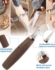 Wood Carving Tools Pack of 11- Includes Black Walnut Handle Wood Carving Knife,Whittling Knife,Hook Knife,Polishing Compound,Sharpening Stone,Cut Resistant Gloves,Wood Carving Kit for Beginners.