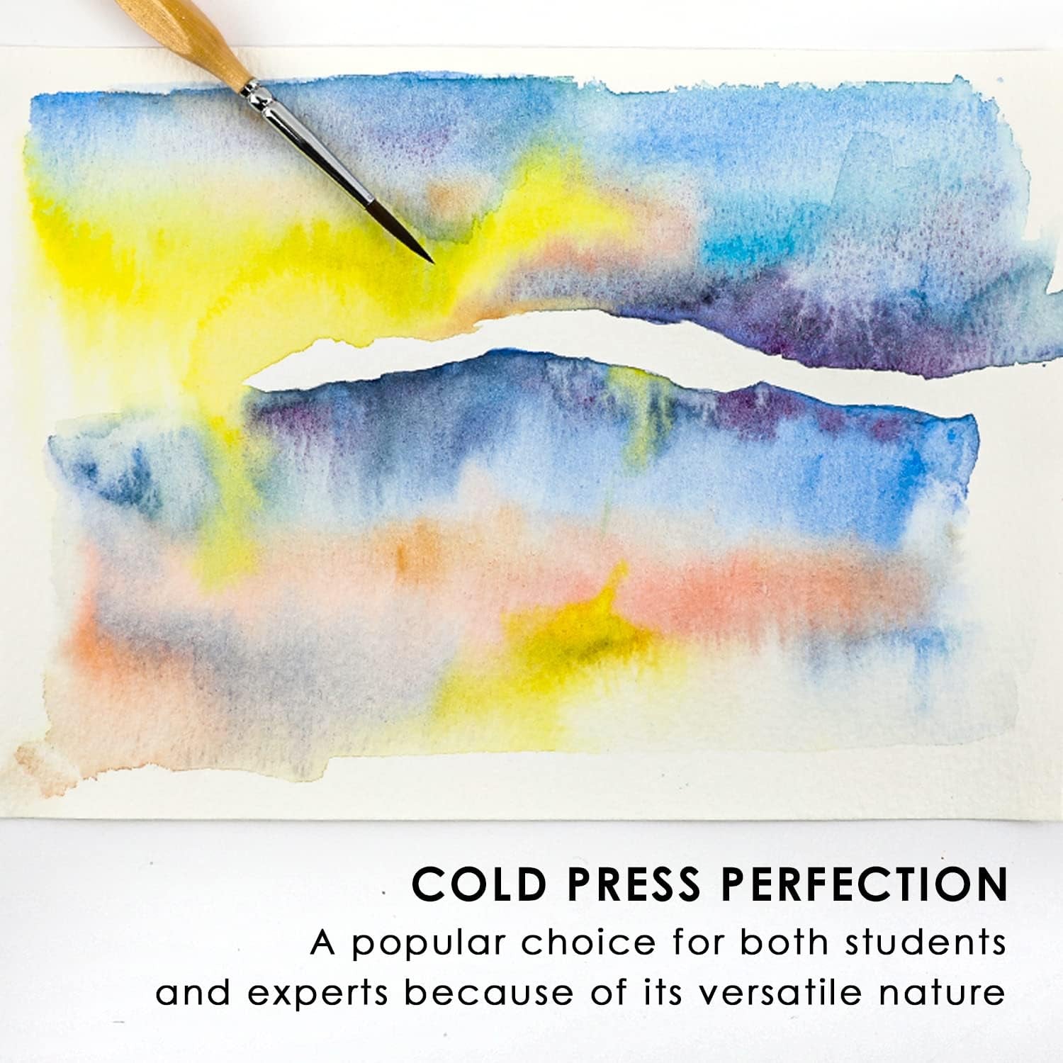 Watercolor Paper Pad, 100% Cotton Pulp, 15 Sheets, A5 (8.3 X 5.8"), 140Lb (300Gsm), Glue Bound, Acid-Free Cold Pressed Watercolor Paper, Art Supplies for Watercolor Techniques and Mixed Media