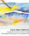 Watercolor Paper Pad, 100% Cotton Pulp, 15 Sheets, A5 (8.3 X 5.8"), 140Lb (300Gsm), Glue Bound, Acid-Free Cold Pressed Watercolor Paper, Art Supplies for Watercolor Techniques and Mixed Media