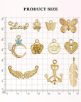 110Pcs Assorted Gold Plated Enamel Pendants Charms for Jewelry Making Necklace Bracelet Craft Supplies