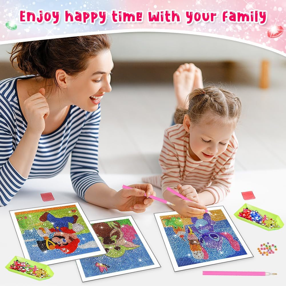 Diamond Kits for Kids Adults 4 Pack 5D Diamond Full Drill Diamond Art for Kids Ages 6-8-10-12 and Beginners