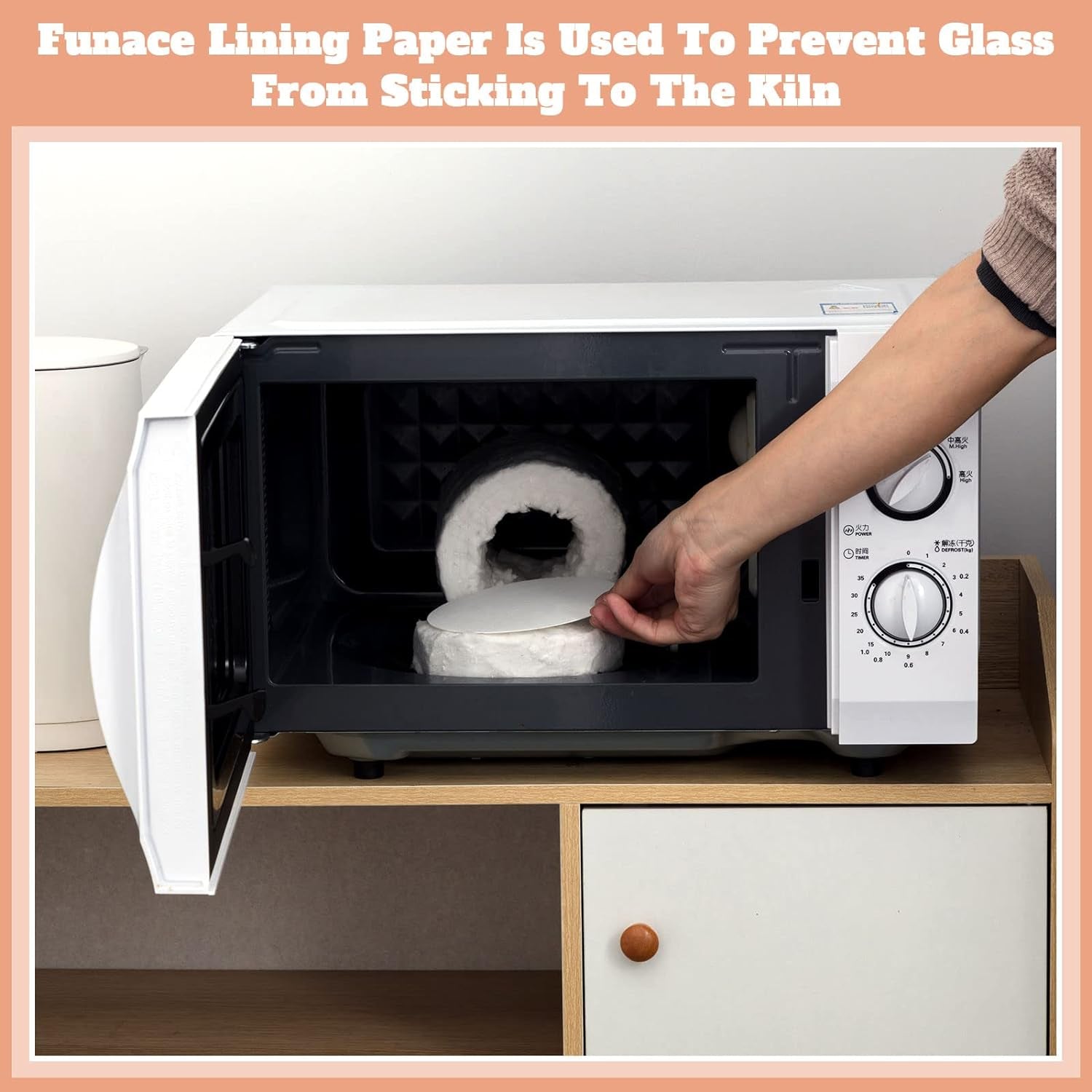 100 Sheets round Microwave Kiln Papers Shelf Paper 4.7 Inch Ceramic Fiber Paper Insulation Ceramic Fiber Blanket Hot Melt Kiln Paper for Glass Fusing DIY Crafts Supplies