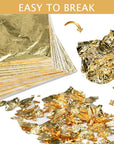 200Pcs Gold Leaf Sheets Gold Foil Sheets for Gilding Crafting, Art & DIY Projects, Picture Frames, Home Walls, Interior and Multi Artistic Decoration, Imitation Gold Foil Sheets 5.5" X 5.5"