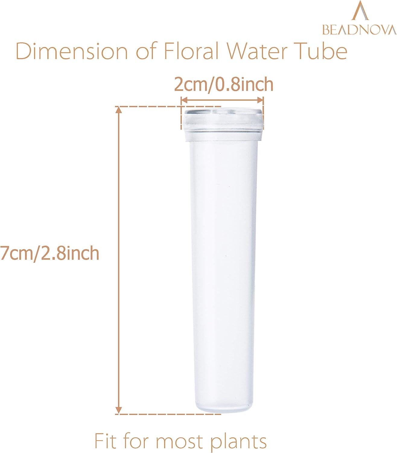 Floral Water Tubes 2.8 Inch Plastic Water Tubes for Floral Flower Vials with Caps for Flower Arrangement Decoration (Clear, 20 Pcs)