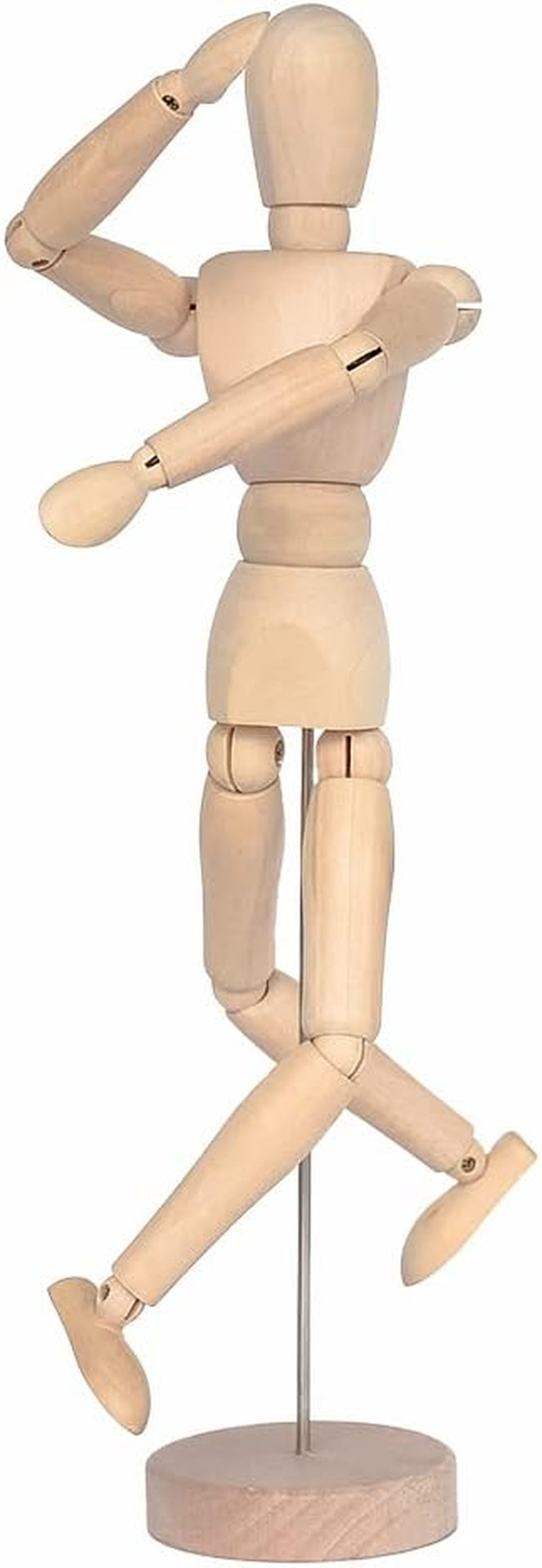 2 Pack 12 Inches Tall Wooden Mannequin Artist Manikin with Stand - Great for Drawing or Desktop Decor （Men and Women/Dad and Mom ）
