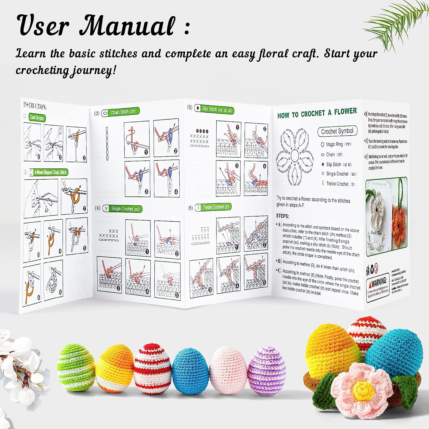 113 Piece Crochet with Yarn Set–1600 Yards Assorted Yarn 73PCS Crochet Accessories Set Including Ergonomic Hooks, Knitting Needles & More Ideal Beginner Kit