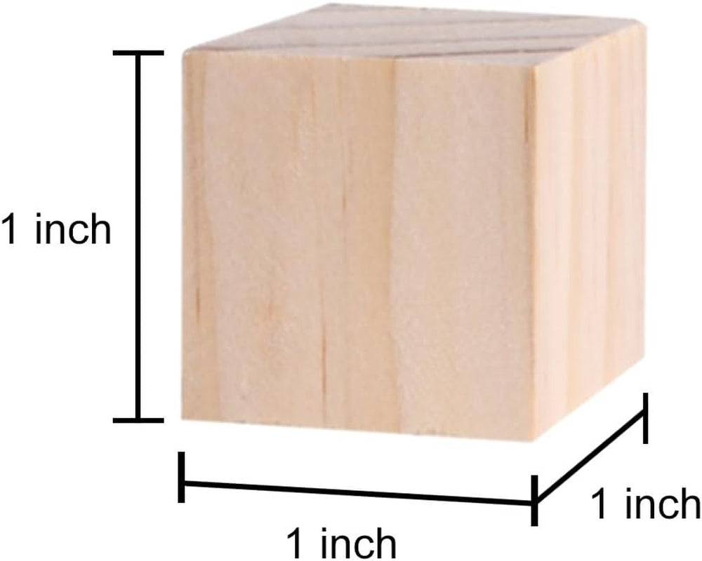 120Pcs 1 Inch Natural Solid Cube Wooden Unfinished Craft Wood Blocks Wood Cubes for DIY Craft Gifts (120Pcs)