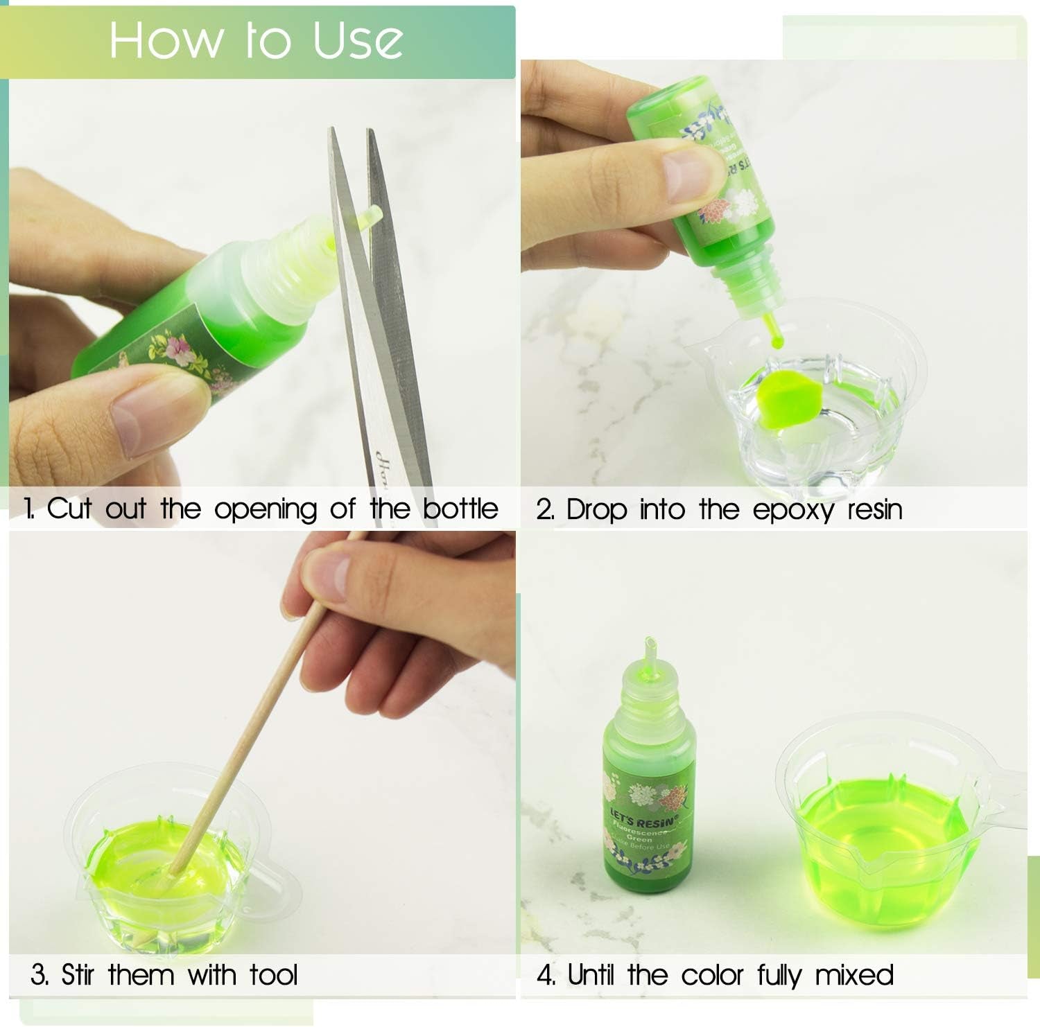 Epoxy Resin Dye,15 Color Translucent Epoxy Resin Pigment,Odorless Concentrated Epoxy Resin Paint Each 0.35Oz,Liquid Resin Colorant for Resin Coloring,Epoxy Resin,Resin Molds