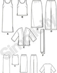 Easy-To-Sew 4552 plus Size Skirt, Pants, Dress, and Scarf Sewing Pattern for Women by Karen Z, Sizes BB (20W-28W)