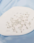 100Pcs Crimp Beads for Jewelry Making - 18K Platinum Crimp Bead Covers, Half round Open Crimp Bead Knot Covers 4Mm (0.16 Inch) Beads Gold Plated Brass for Jewelry Craft Making