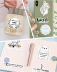 200Pcs Inspired Christian Stickers, Bible Verse Stickers, Blossoms Stickers for Water Bottle Laptop Scrapbooking Decals Christian Gifts Bible Journaling Supplies