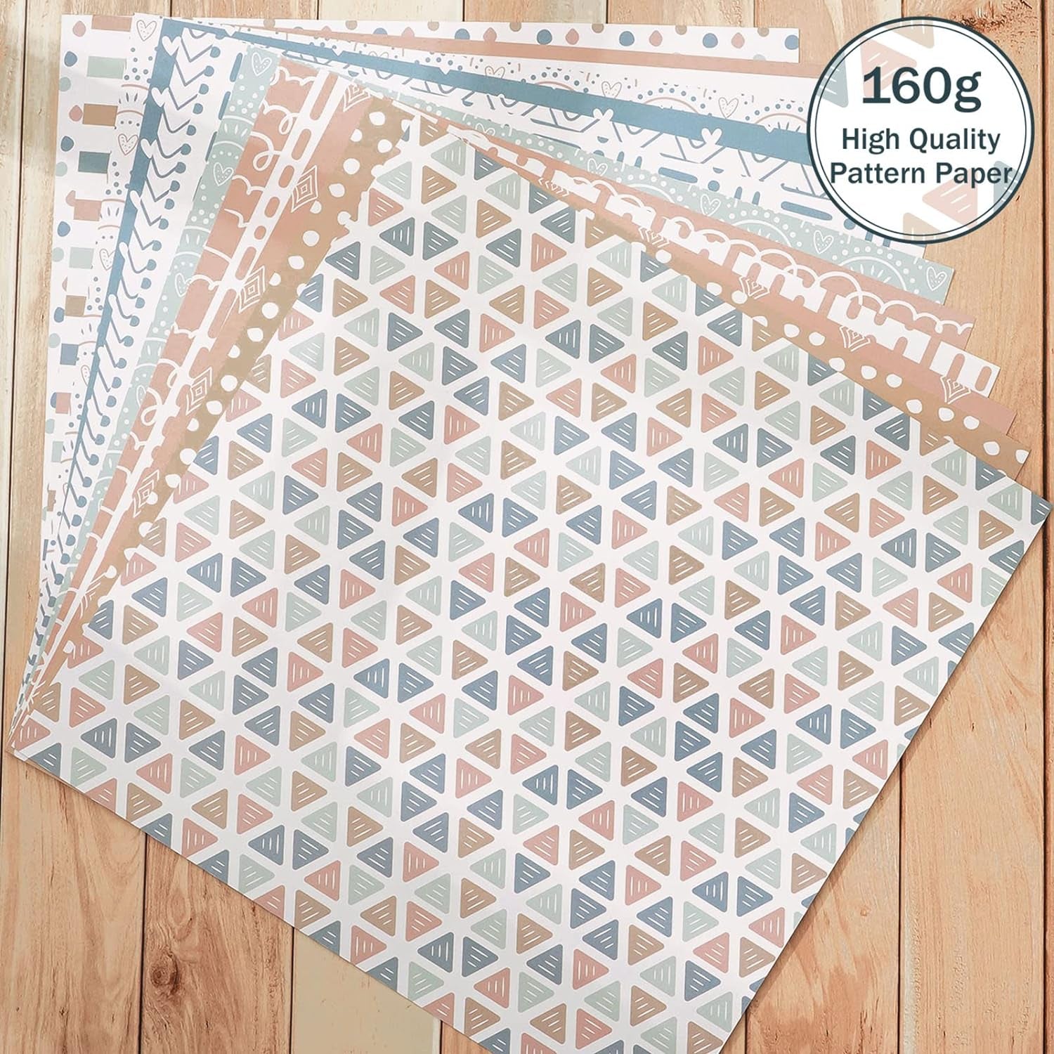 24 Pcs Boho Pattern Paper 12 Designs Folded Flat Scrapbook Paper Double Sided Colorful Decorative Craft Paper for DIY Art Craft Card Making Scrapbook Photo Album Decor, 11.8 X 11.8 Inch