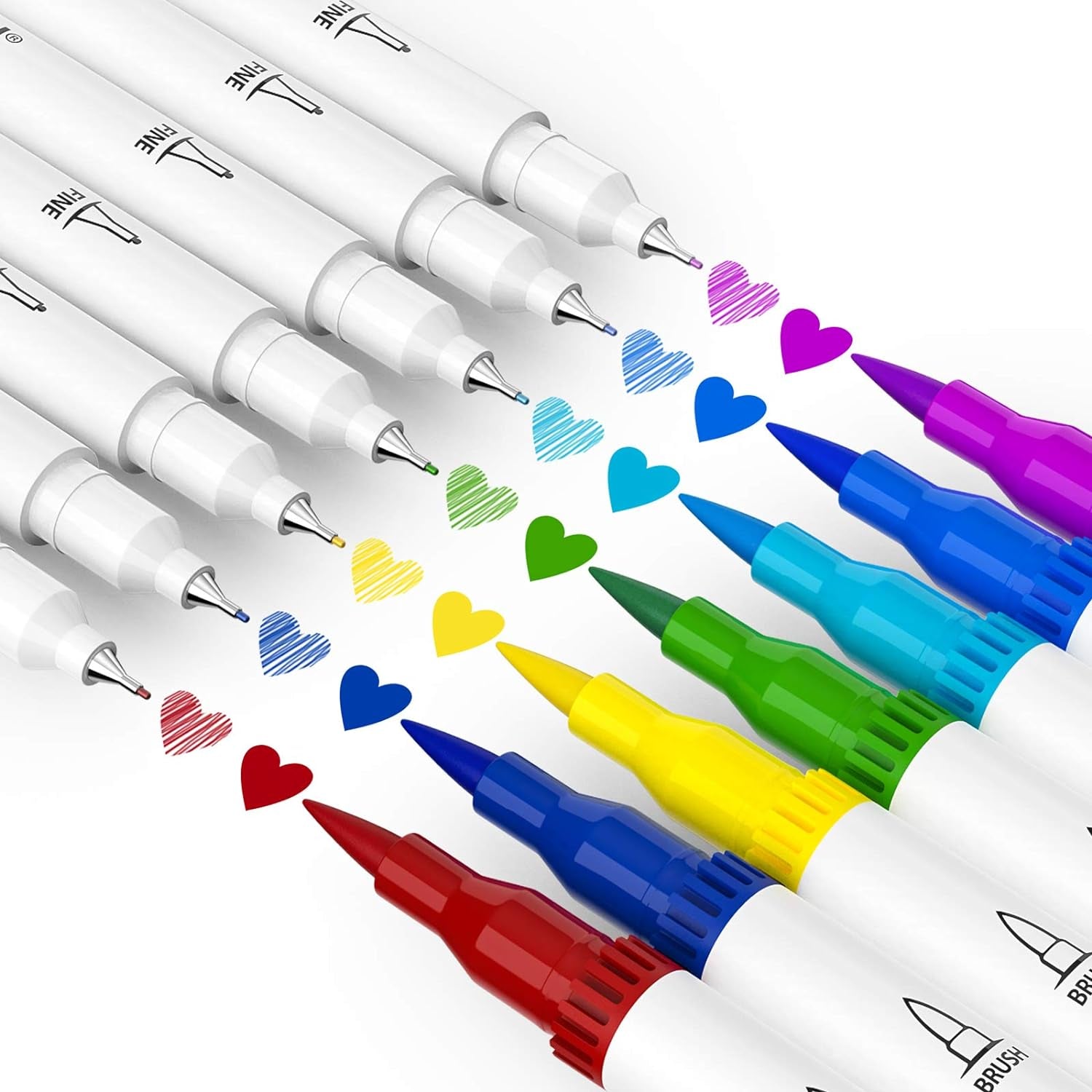 Coloring Markers Set for Adults - 72 Colors Dual Brush Pen Art Markers for Adult Coloring, Writing and Calligraphy, Drawing, Sketching