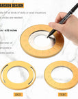 Circle Drawing Maker Aluminum Alloy Circle Template Adjustable Circle Drawing Tool round Circle Template Tool Ring Circle Making Tool with Black Flannelette Bag for Drafting, 125 Mm (Yellow)