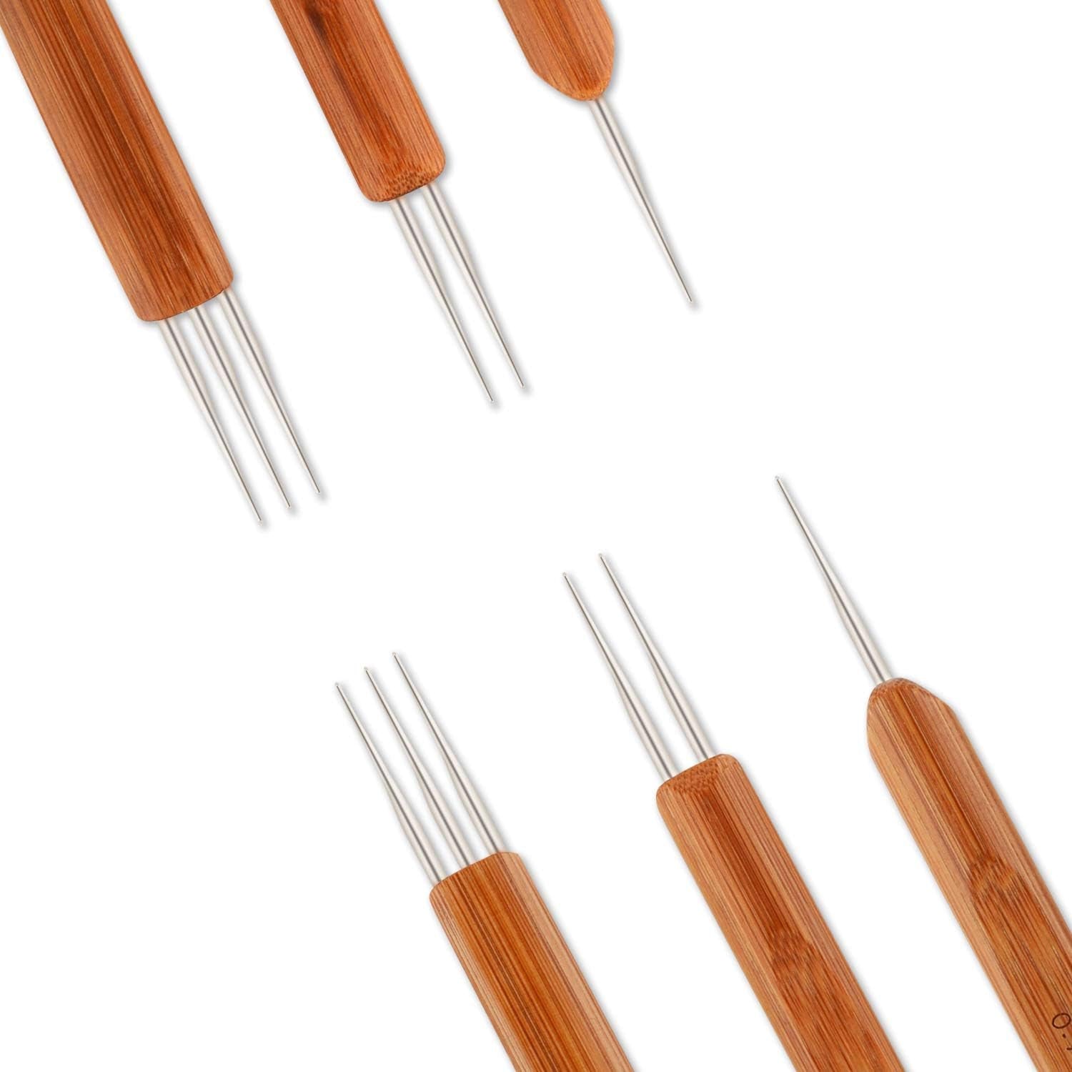 6 Pieces Dreadlock Crochet Hook 0.5Mm 0.75 Mm Needle Weaving Crochet, Include 1 Hook, 2 Hooks, 3 Hooks for Braid Craft