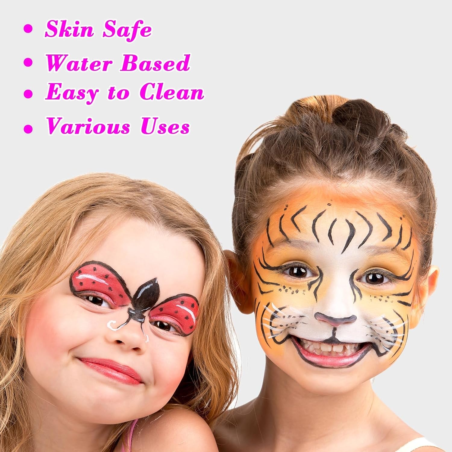 Face Painting Kit for Kids, Washable Face Painting Kit with Stencils, Professional Body Face Paint (24 Colors)