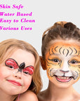 Face Painting Kit for Kids, Washable Face Painting Kit with Stencils, Professional Body Face Paint (24 Colors)