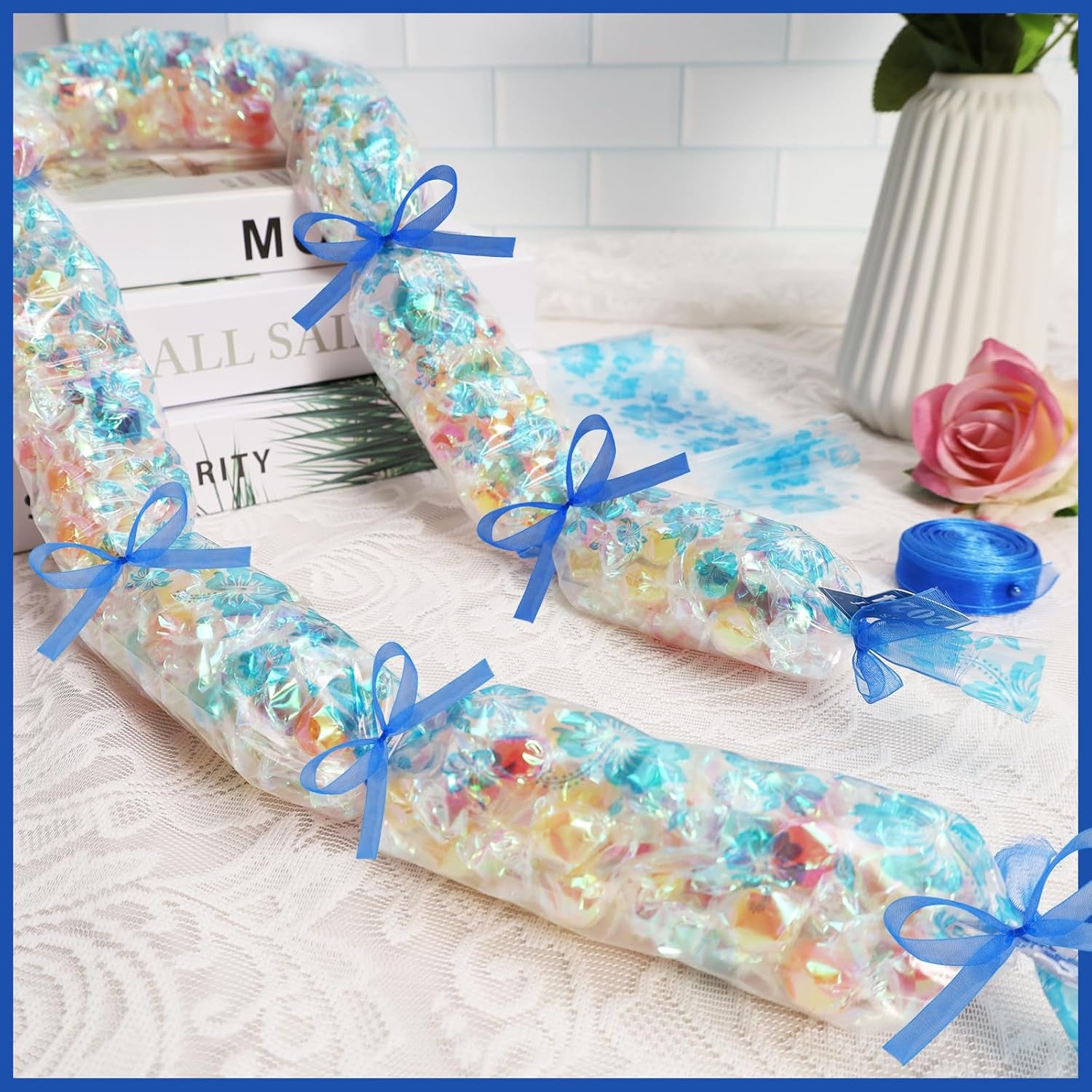 36 Set Graduation Candy Lei Making Kit,Class of 2024 Graduation Hawaiian Candy Lei Bags,Candy Lei Tubing Kit Gift Ribbon Present for Graduation Party Supplies