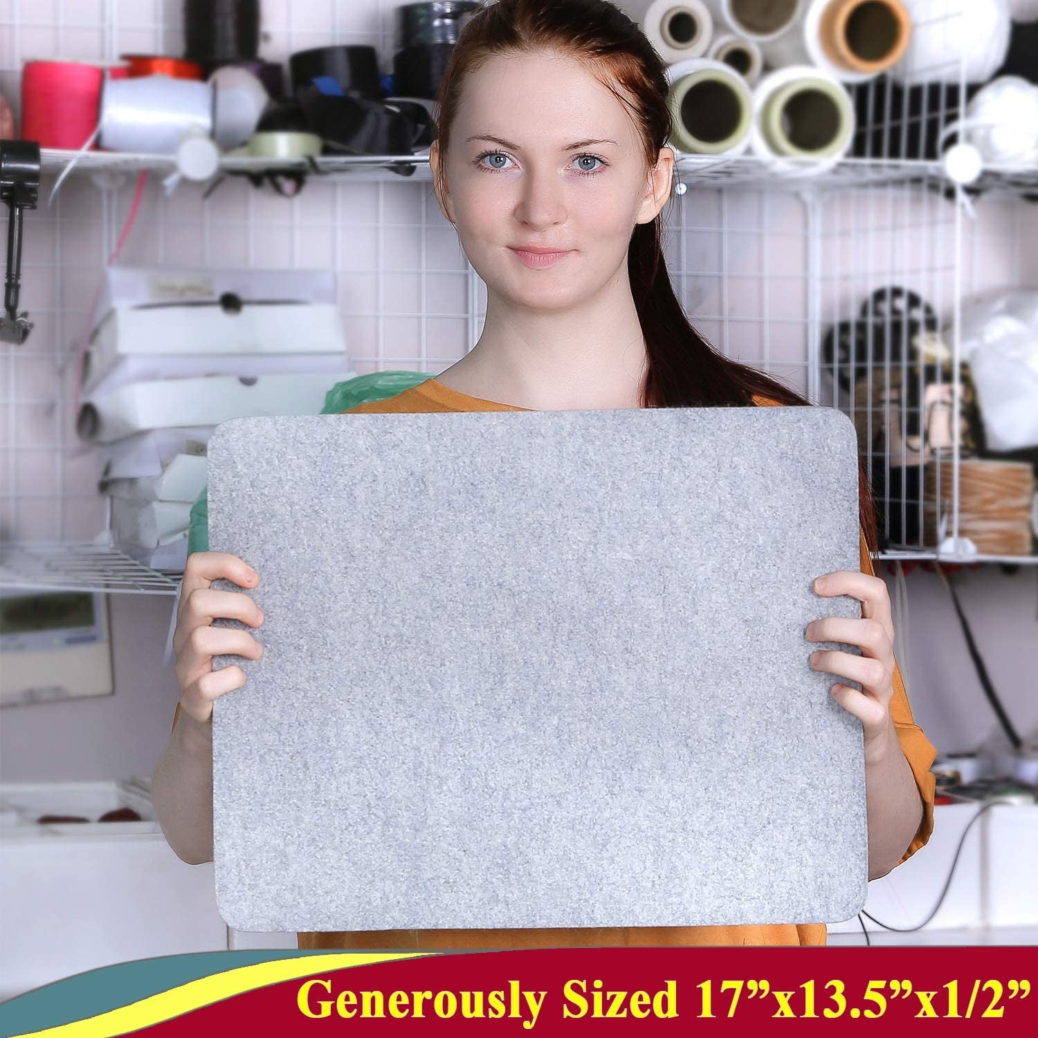 Wool Pressing Mat - 17" X 13.5" Quilting Ironing Pad - 100% New Zealand Felted Wool Iron Board for Quilters, Great for Quilting & Sewing Projects by