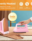 Mini Iron for Crafts Quilting, Travel Iron Household Iron Easy Iron Supplies Mini Electric Iron, Mini Heat Press Machine Sewing Sachine (Pink), White, Blue, Pink, Purple, Black, Rose Red