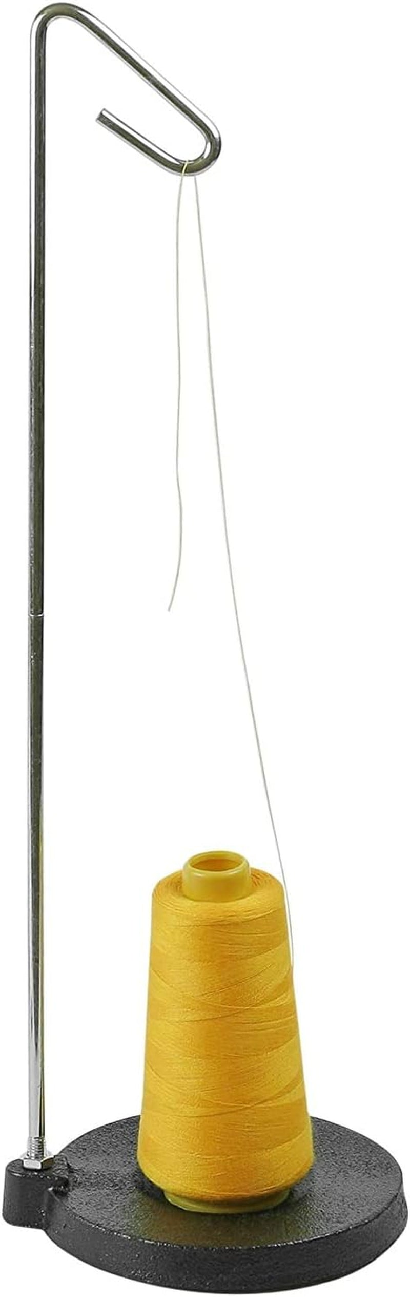 Heavy Duty Single Cone or Spool Thread Stand - Cast Iron Metal Stand - White Single Cone Embroidery Thread Holder - Fits All Threads for Sewing Embroidery Serger