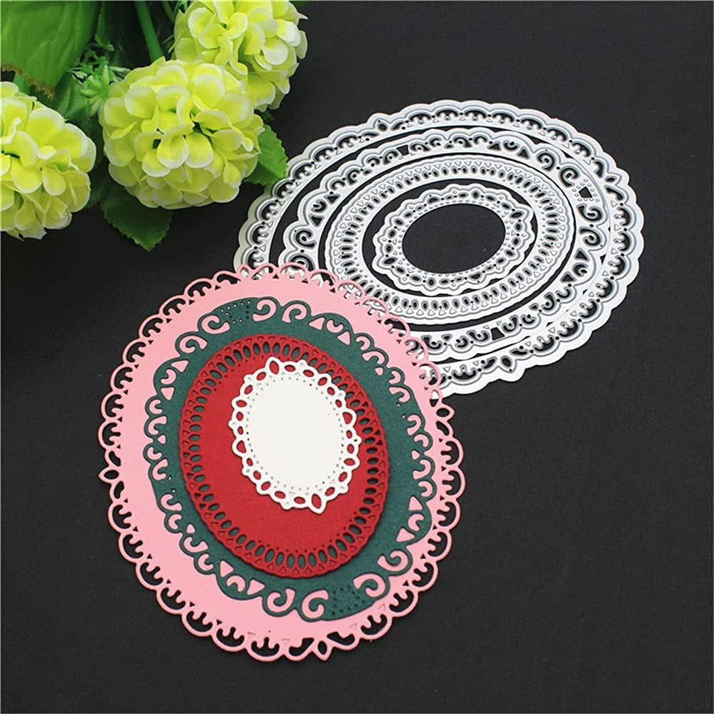 4 Sets Frame Metal Cutting Die Frame Dies Cut Metal Stencil Template Moulds DIY Crafts Frame Paper Cards Cutting Dies Cut Stencils Metal Lace Frame Cutting Dies for DIY Carding Making Scrapbooking