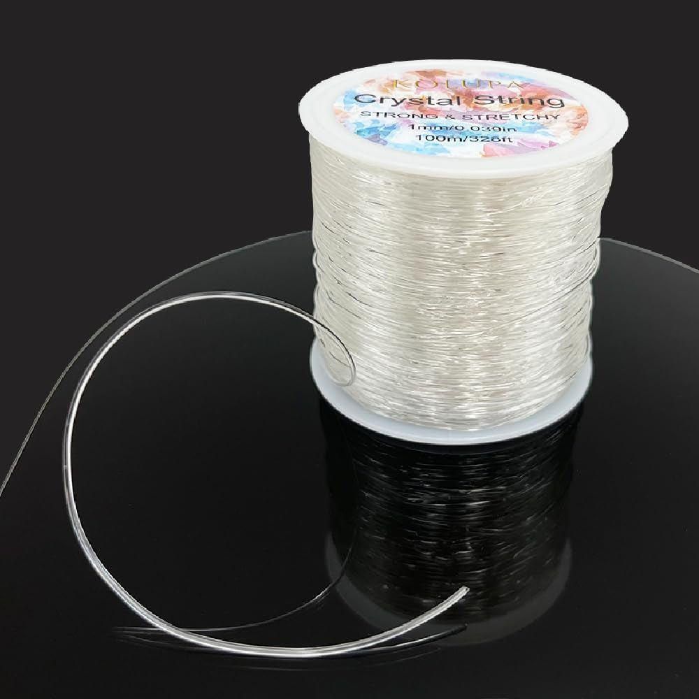1Mm Stretchy Bracelet String Elastic String for Bracelets Making, Crystal Clear String Elastic Cord Necklace Cord Bead Cord for Friendship Bracelets, Letter Beads and Jewelry Making
