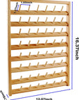 NW Wooden Thread Holder Sewing and Embroidery Thread Rack and Organizer Thread Rack for Sewing with Hanging Hooks for Wall(48-Spools)