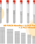 60 PCS Large Eye Sewing Needles, 6 Sizes Hand Sewing Needles, Leather Needle Embroidery Thread Needle, Stainless Hand Quilting Needles with Threaders for Hand Sewing Art Crafts