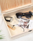 Unfinished Wooden Box with Hinged Lid for Crafts DIY Storage Jewelry Pine Box - 12" X 9" X 3.35"