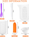 Silicone Resin Measuring Cups Tool Kit, Non-Stick Silicone Cups for Epoxy Resin, Reusable 250&100Ml Silicone Mixing Cups with Stir Sticks, Pipettes, Epoxy Resin Supplies, Molds, Jewelry Making