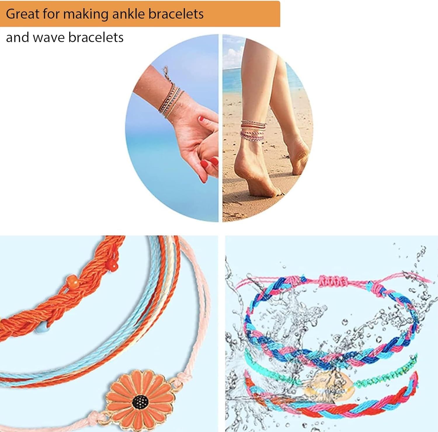 30 Colors 1Mm Waxed Polyester Cord Bracelet Cord Wax Coated Thread for Jewelry Making Waxed String for Bracelet Making 22.5M for Each Color